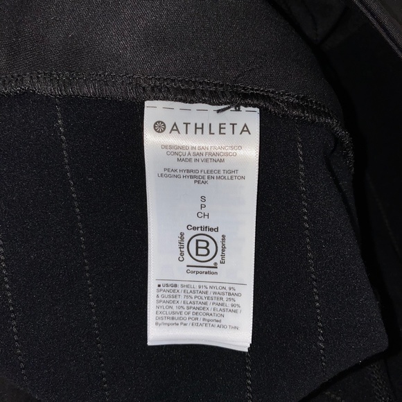 Athleta Peak Hybrid Fleece Lined Tight Black Small - Picture 14 of 16